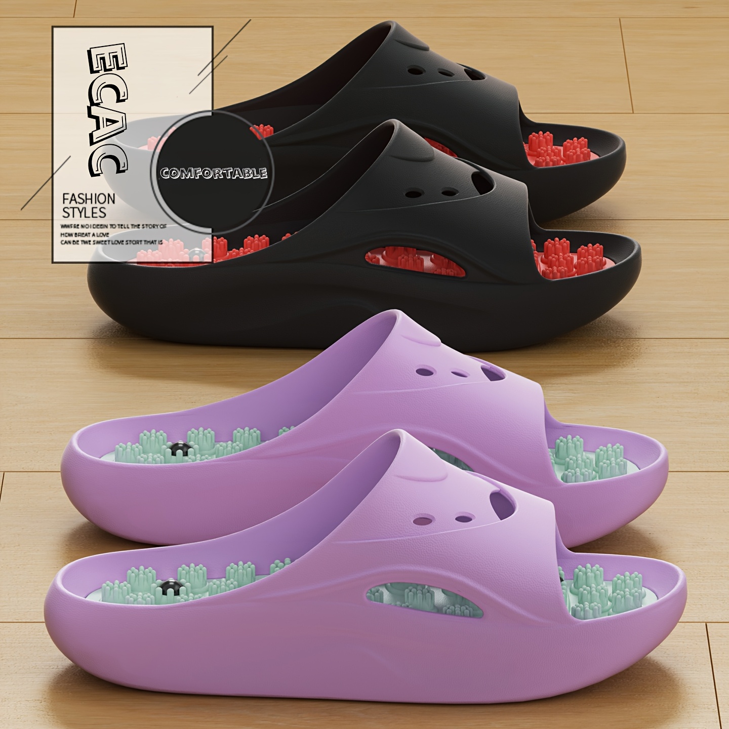 Men Shoes Size - Damen Herren EVA Massage-Hausschuhe mit Dicker
