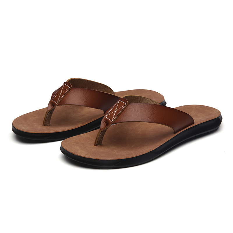 Men'S Shoes Dq - 38-47 Neue italienische Leder-Flip-Flops für Herren,