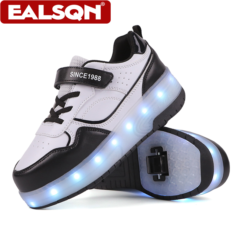 Men Shoes Size - Neue LED-Leucht-Rollschuhe für Kinder mit Doppelrad-Design