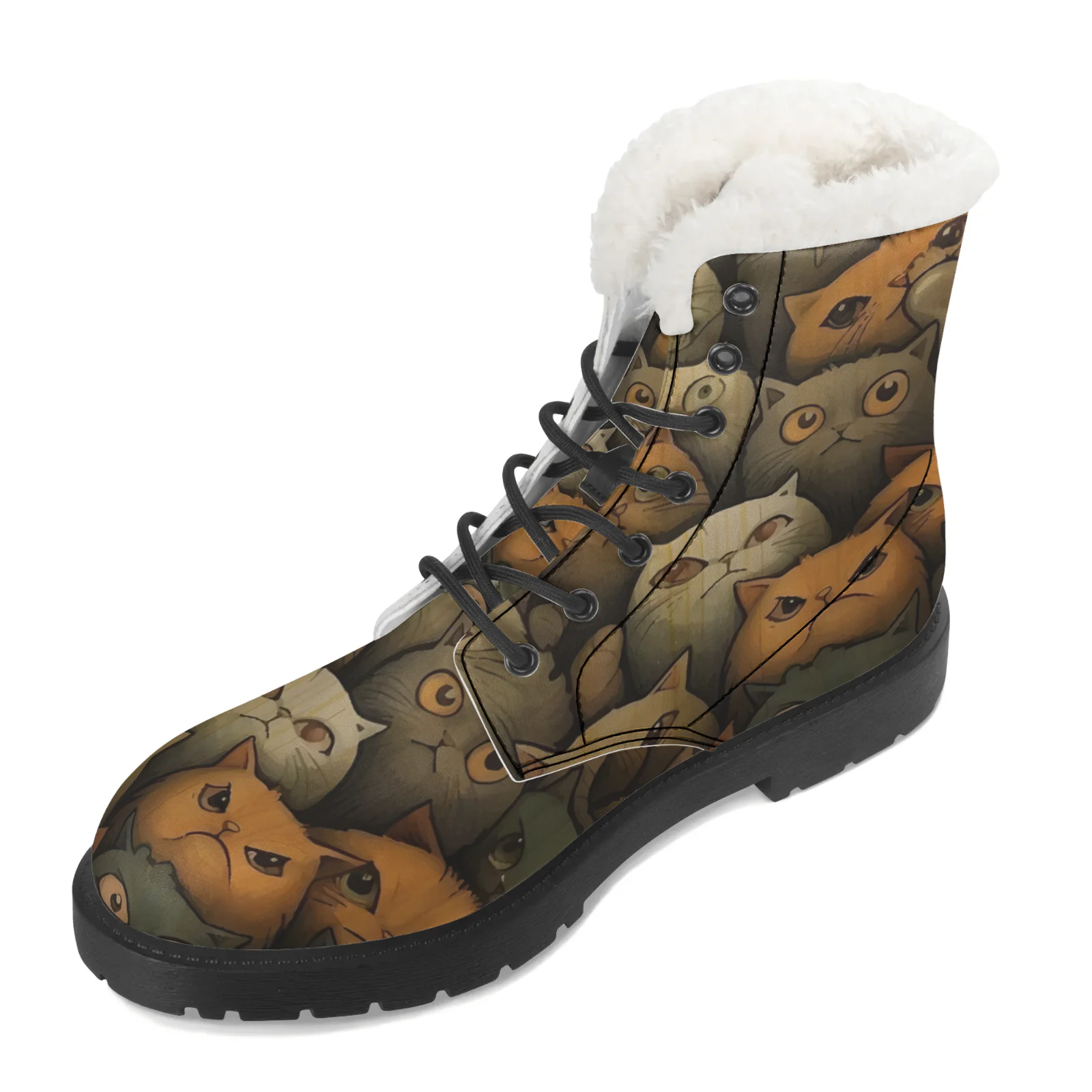 Niedliche Katzen-Print Plüsch- – Men Shoes Eu To Us Size Bewertung und Preis