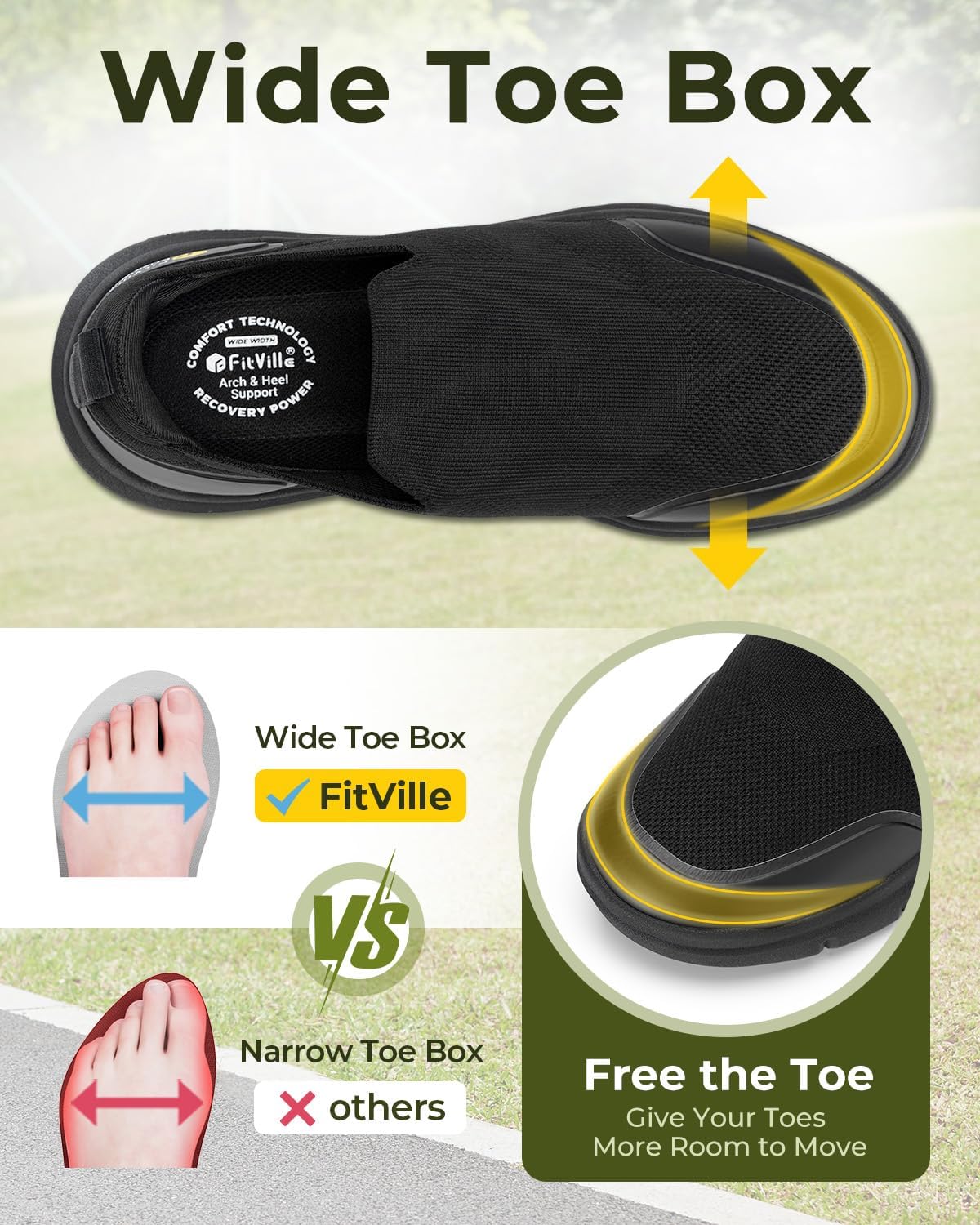 FitVille Herren Extra Breite S – Men'S Shoes Plantar Fasciitis Bewertung und Preis